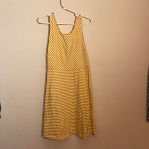Yellow dress with white strips